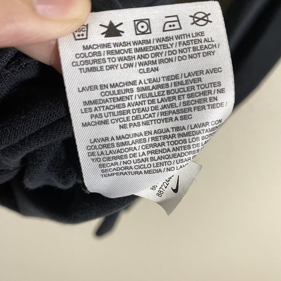 Nike Mens Sweater Jacket Size Large Black Hoodie Full Zip Cotton Flawed D5 - Picture 9 of 9